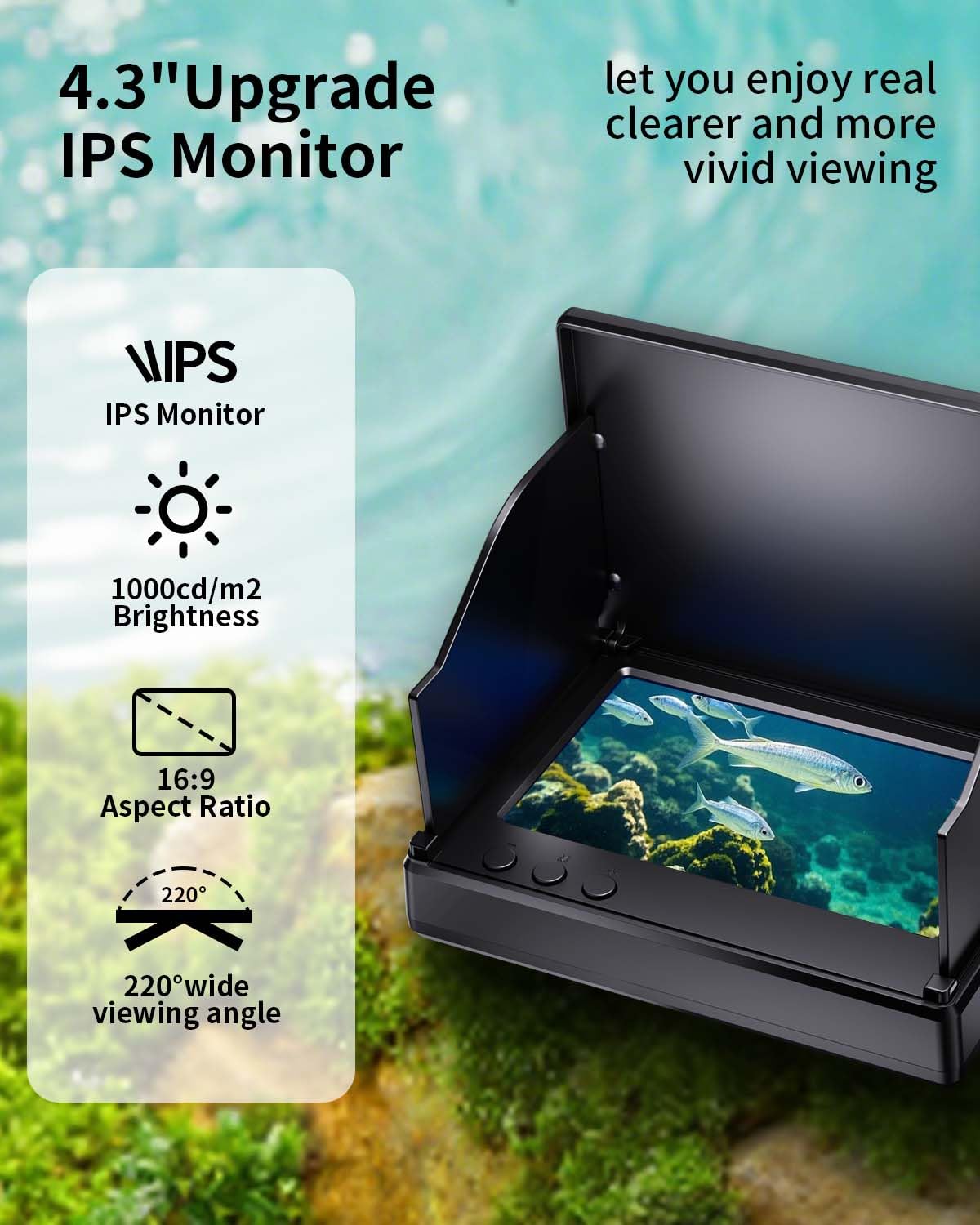 Caméra de pêche sous-marine, écran LCD 10,9 cm, vision nocturne infrarouge