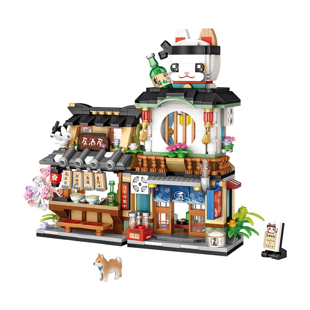 Tirff Street View Building Blocks, 789 Pieces Modular House Building Sets, Japanese Style Izakaya Modular Building Model Kit - Image 2