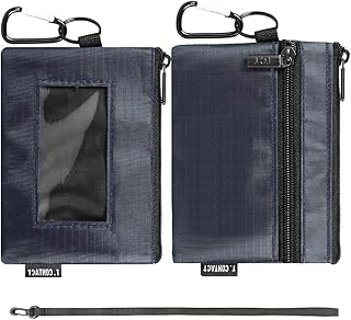 Slim RFID Blocking Wallet with ID Window & Keychain - Waterproof, Compact, and Secure for Men & Women - Minimalist Design with Lanyard（Blue)