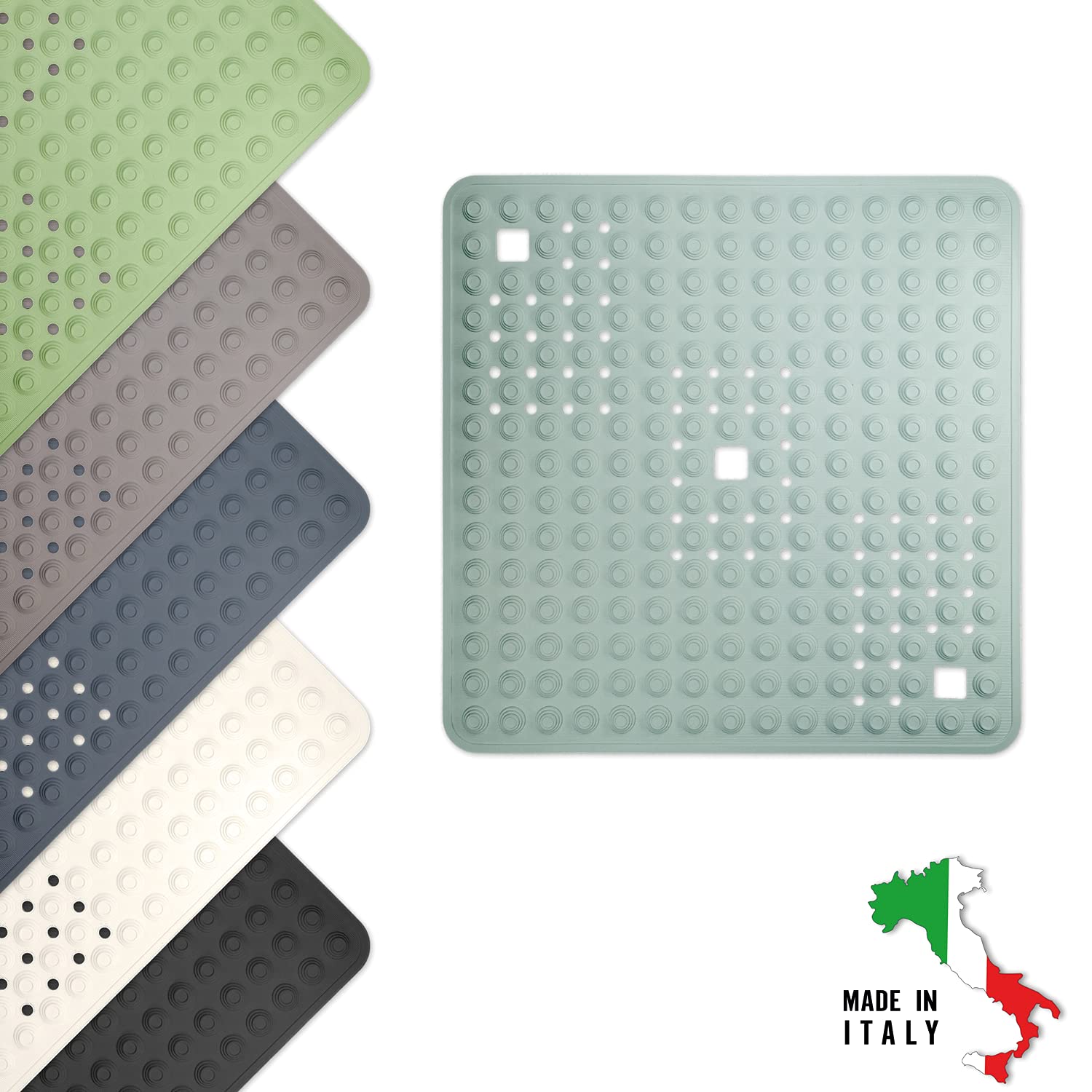Tapis de Douche Beige/carré : 60x60 cm - très antidérapant & très Robuste - Tapis antidérapant pour la Douche ou la Baignoire - Lavable à 60°C