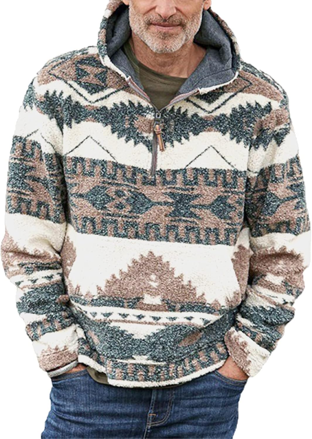 Men's Aztec Hoodies Casual Sweatshirt 