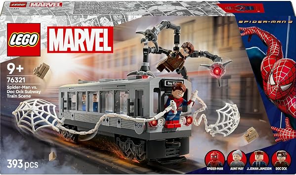 LEGO ɐ Marvel Spider-Man with Doctor Oktopus Subway Scene 76321 – Collectible Building Set for Kids 9 and Over Who Love Superhero Action, Gift Idea for Fun Games (204P)