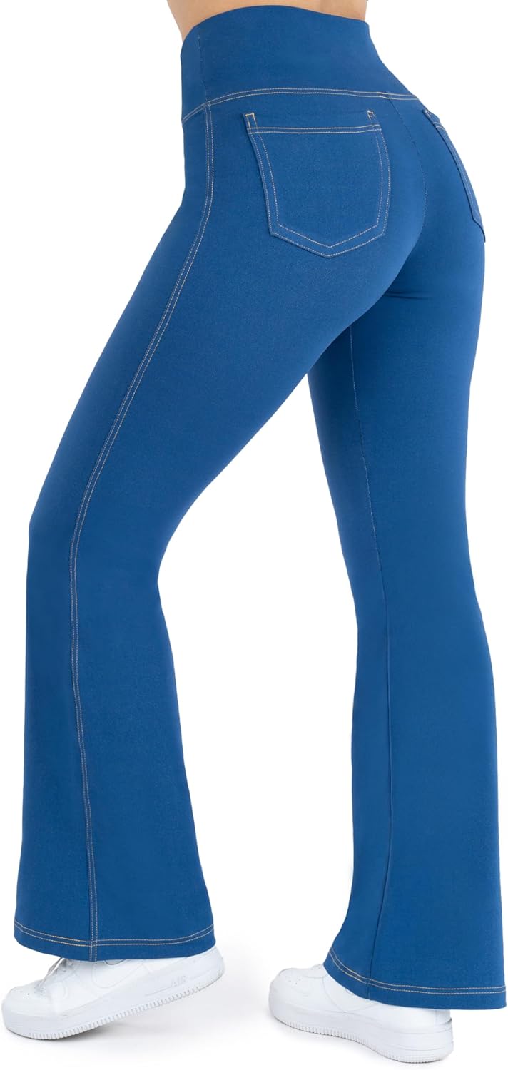 Nirlon Crossover Bootcut Jeggings for Women - Flare Leggings for Women Tummy Control Regular and Plus Size Jeggings