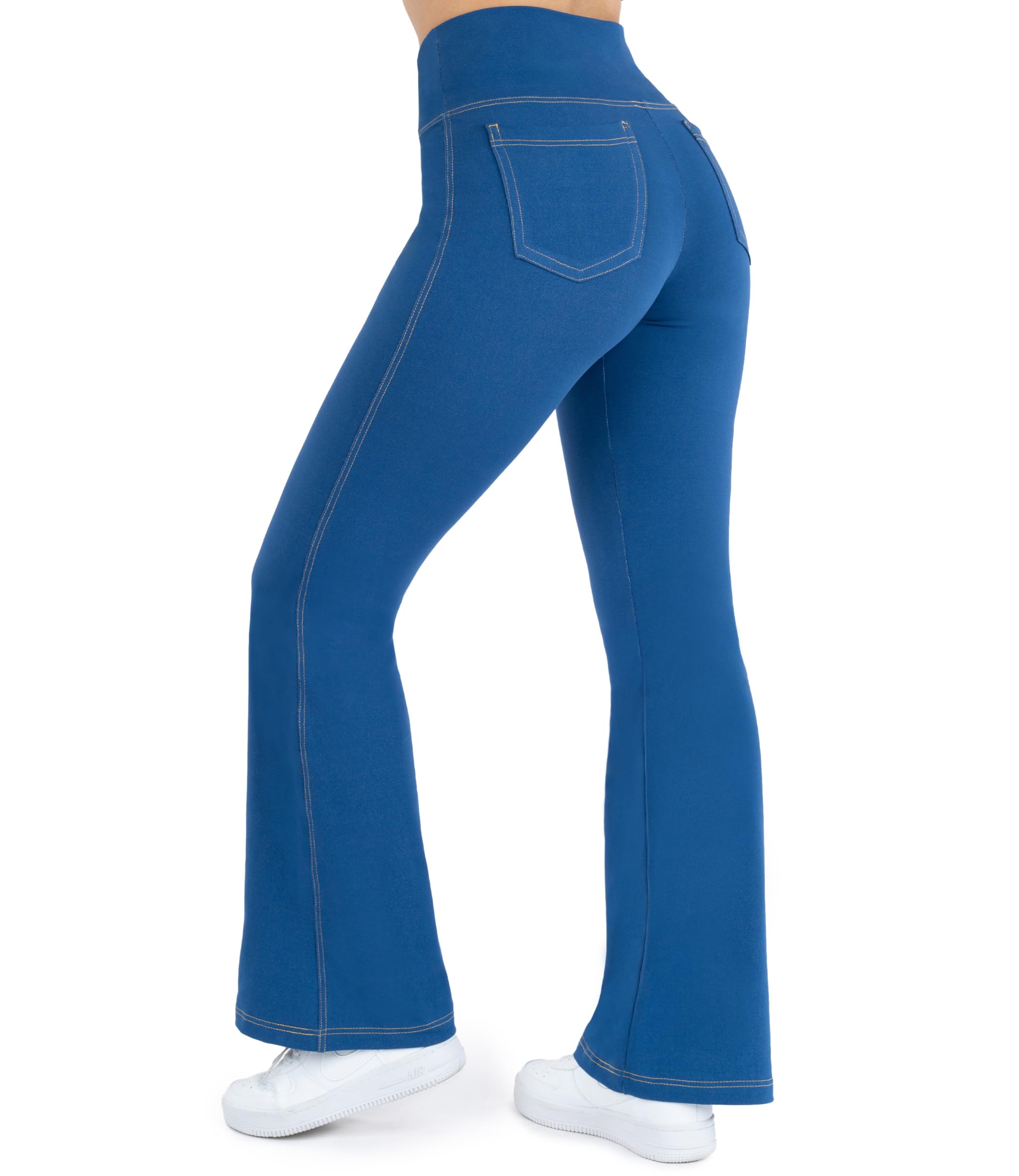 Crossover Bootcut Jeggings for Women - Flare Leggings for Women Tummy Control Regular and Plus Size Jeggings-image-25