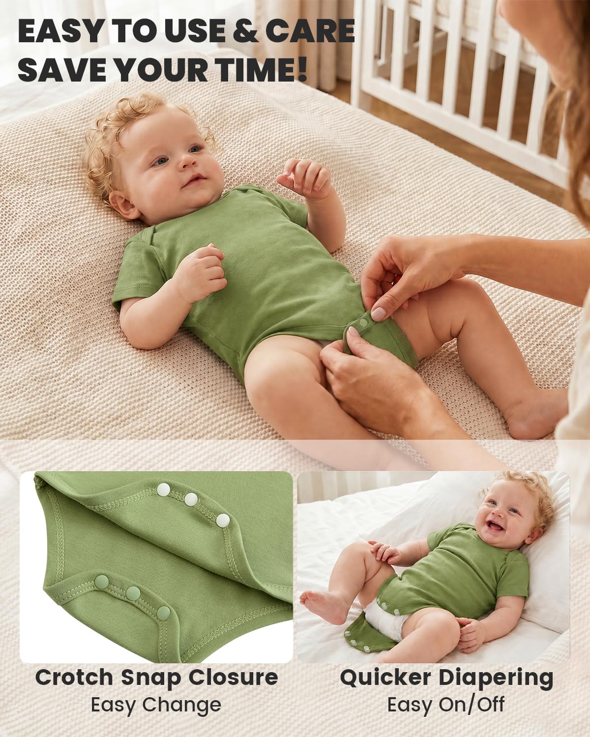 JiAmy 5er Pack Baby Body Kurzarm Baumwolle Sommer Baby Bodys Set Neugeborene Weiche Einfarbige Streifen Kleidung 0-12 Monate
