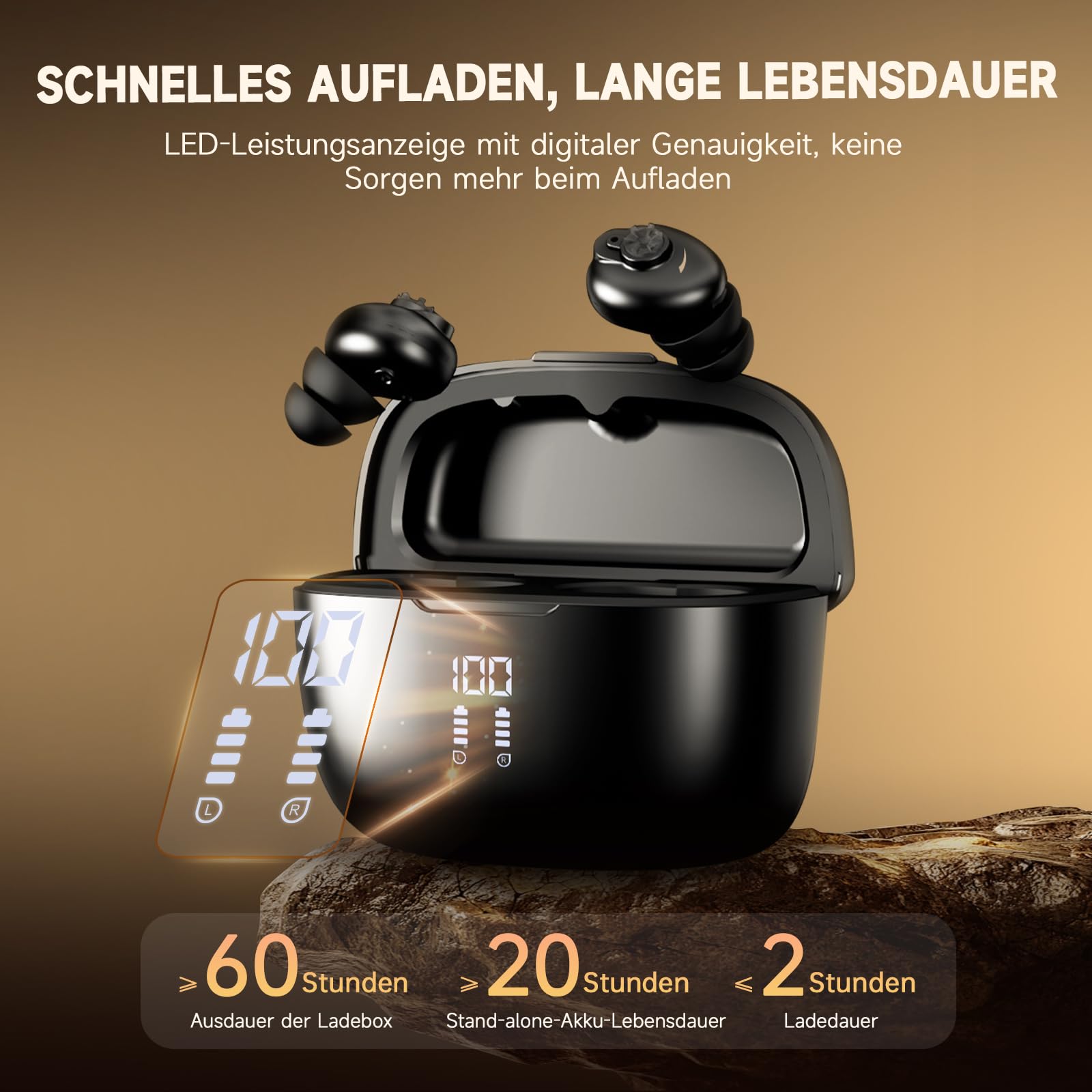Britzgo Adult Adaptive, Intelligente Geräuschunterdrückung, Ultra-portable Ladetasche, Digitales Display zur Anzeige des Leistungsstands