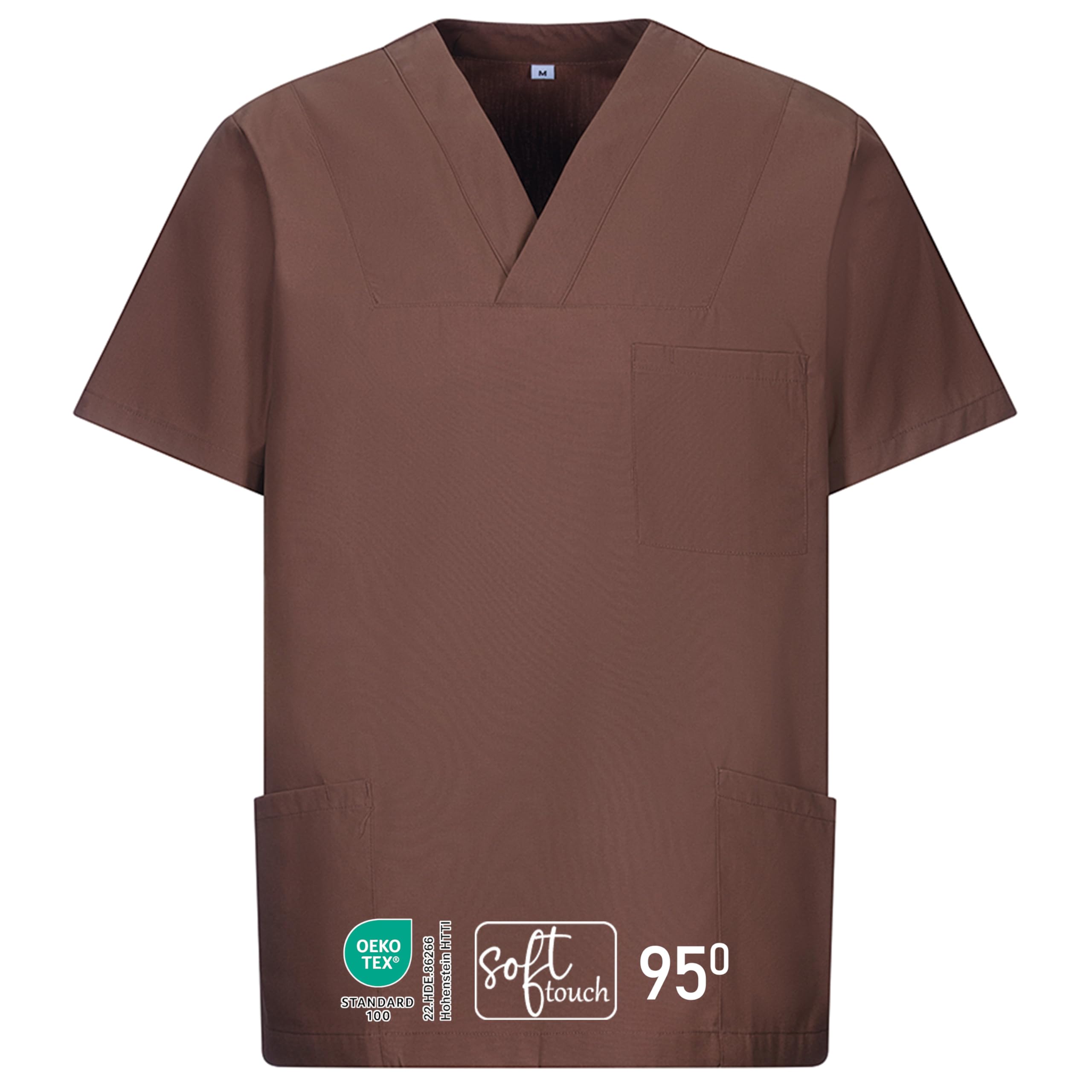 EXNER Medizinischer Schlupf-Kasack, OP-Kasack, Unisex, für Krankenpflege, Altenpflege, Farbe Toffee, Größe 6XL