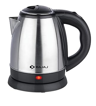 Bajaj KTX 1.2 Litre DLX Electric Kettle | 1350W Kettle With Stainless Steel Body | Cordless Operation | Auto Shut-Off Mechanism | 2-Yr Warranty 【Silver & Black】 - image, photos