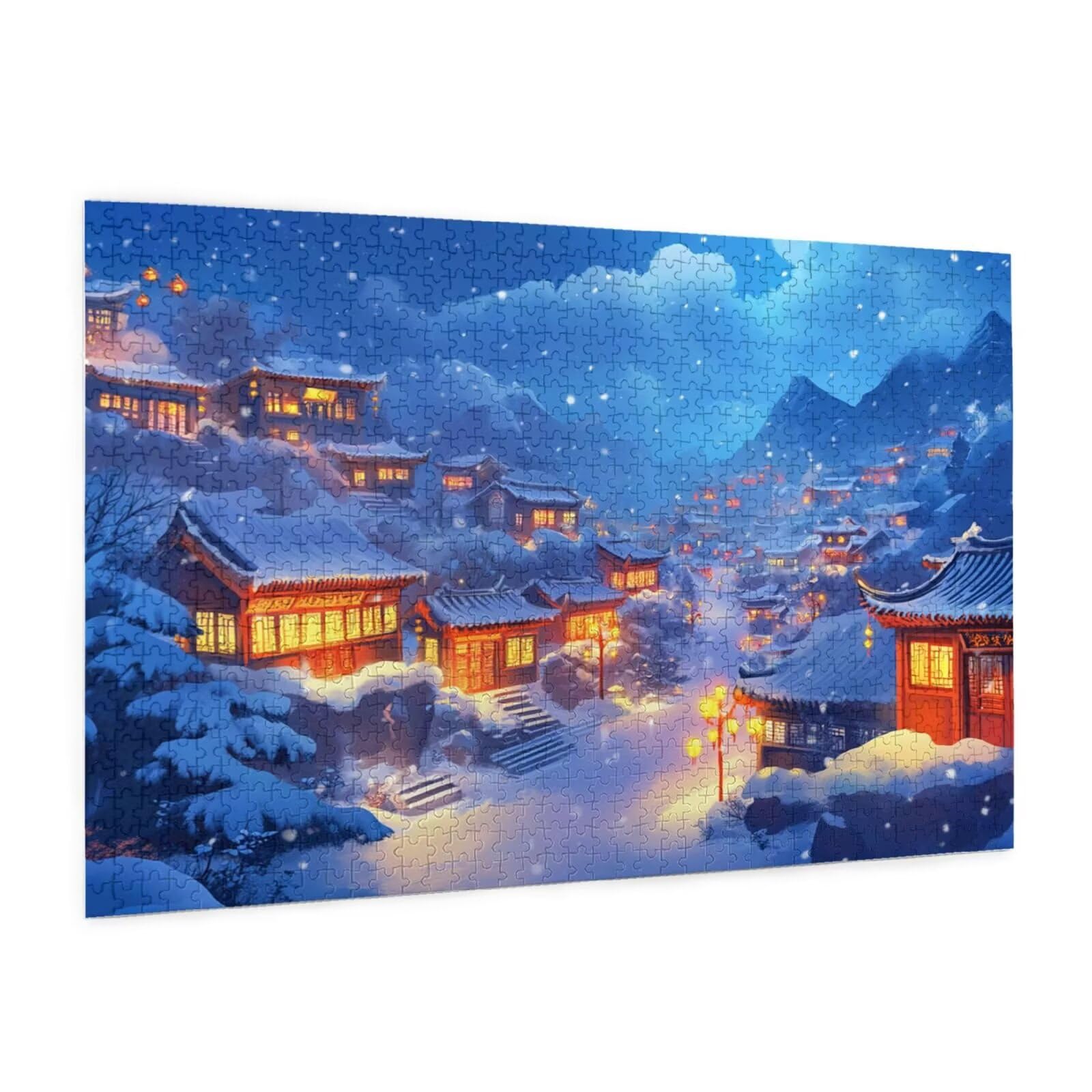 Puzzle zimowe 3000 elementów, domek śnieżny, puzzle dla dorosłych, z pudełkiem na prezent, "zrób to sam", duże drewniane puzzle dla dorosłych, gra zręcznościowa dla całej rodziny, prezenty dla kobiet