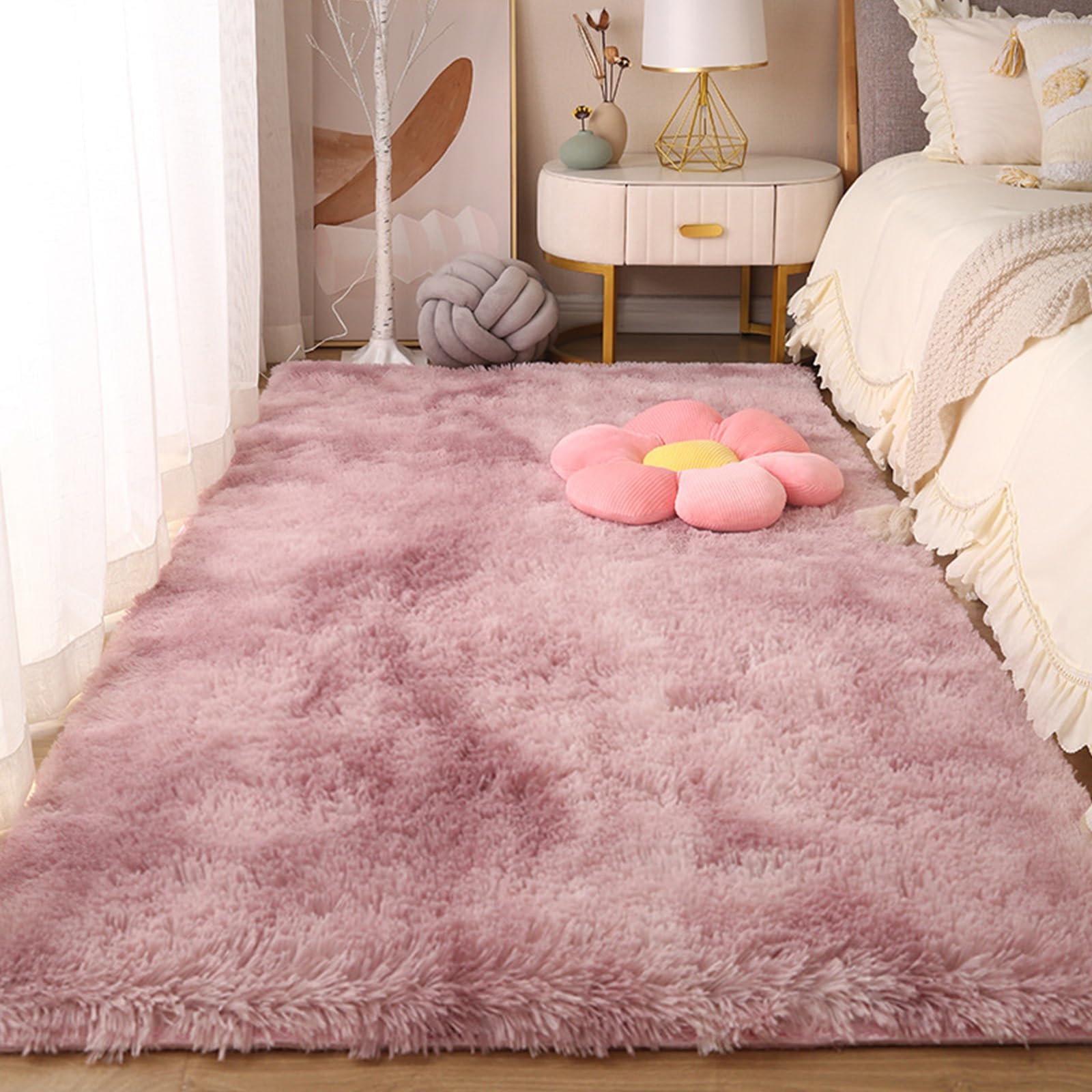 Tapis de salon antidérapant en peluche douce pour grand salon