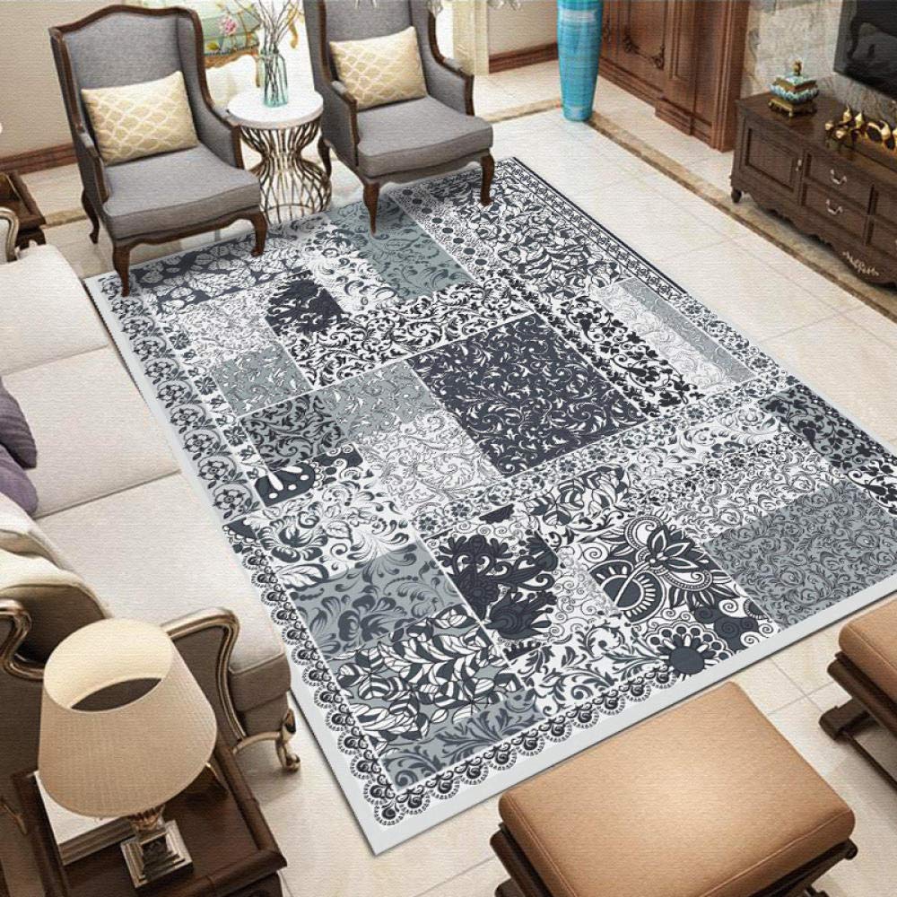 Tapis velours cristal classique uni haut de gamme 160x230 cm pour salon chic