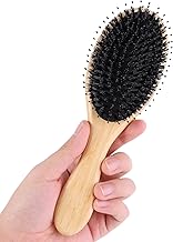 Hair Brush, Pig Hair, Paddle Brush, Wooden, Comb, Unisex, For Children, Scalp Care, Anti-Static, Improves Hair Quality, Glossy Hair
