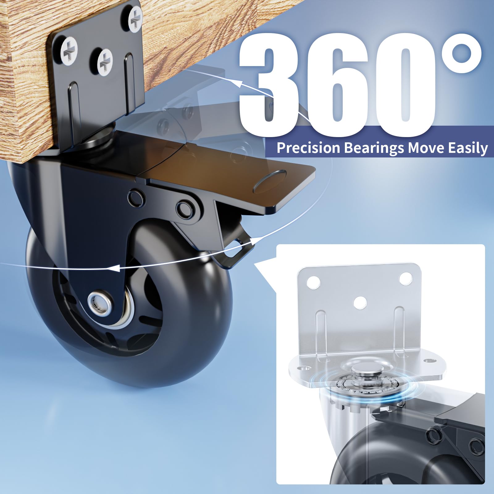 Heavy Duty Plate Casters - 1000 LBS Capacity -6 Heavy Duty Plate Casters - 1000 LBS Capacity -6