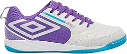 Chuteira Umbro Futsal Pro 5 Bump Club Branco Roxo e Azul