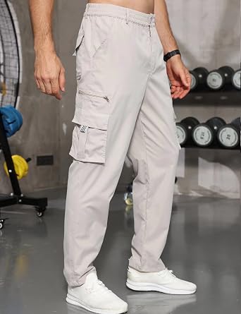 Men Outdoor Cargo Pant Lightweight Tactical Pant Hiking Jogger Classic Fit Multi Pockets