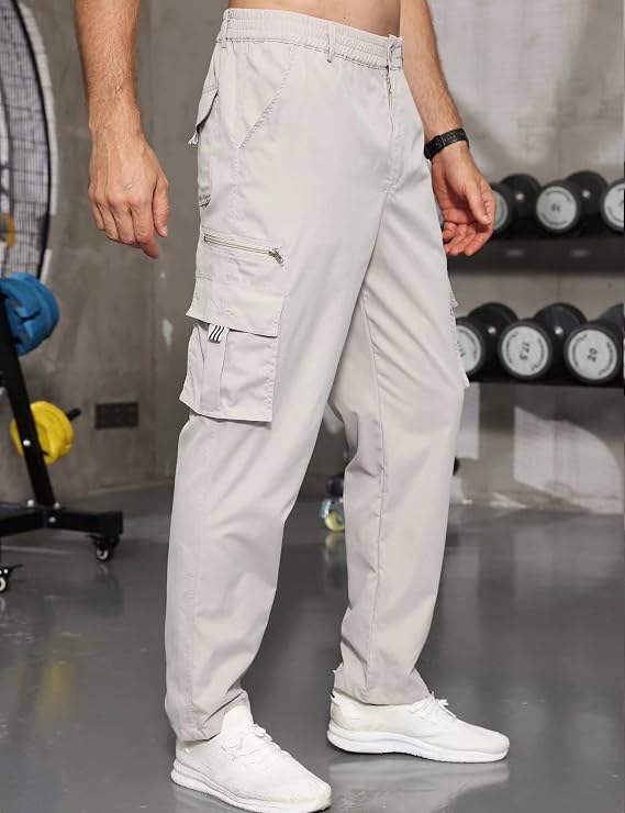 Men Outdoor Cargo Pant Lightweight Tactical Pant Hiking Jogger Classic Fit Multi Pockets