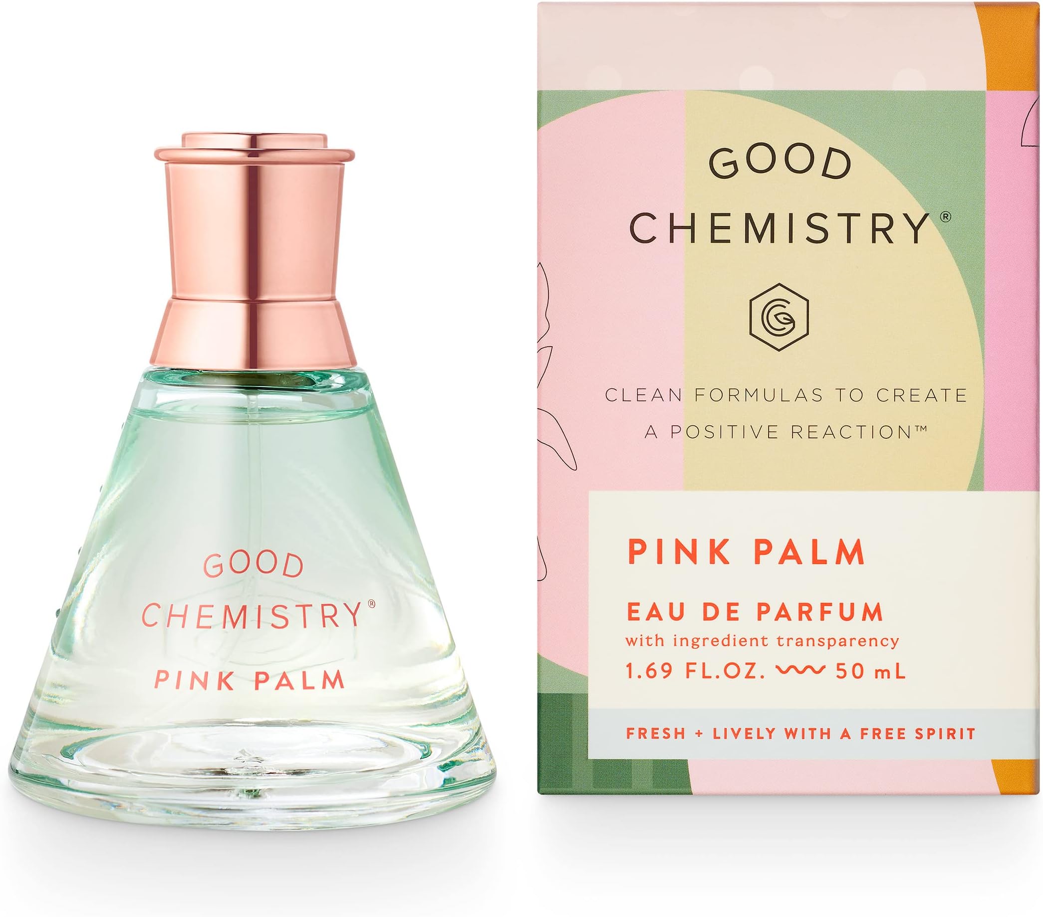 Good Chemistry Pink Palm Eau de Parfum 1.7 fl oz - Long-Lasting Perfume with Dragon Fruit, Magnolia, & Sugared Vanilla - Fresh, Clean & Vegan