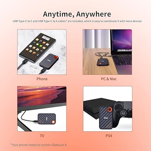 Miniatura 6 de Netac Unidad externa de estado sólido SSD portátil extremo de 512 GB de hasta 2000 MBs de lectura de 1700 MBs de velocidad de escritura, USB 3.2