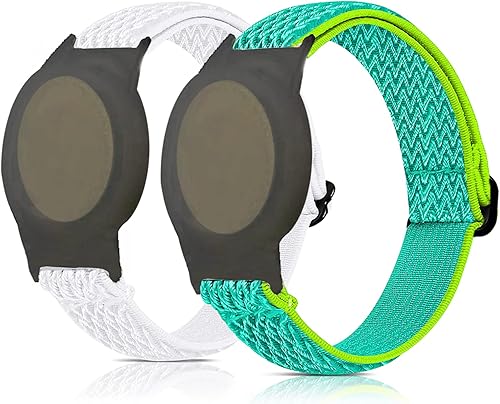 Paquete de 2 pulseras AirTag para niños, pulsera de nailon para Apple Air Tag antipérdida GPS con correa protectora para niños, correa de reloj