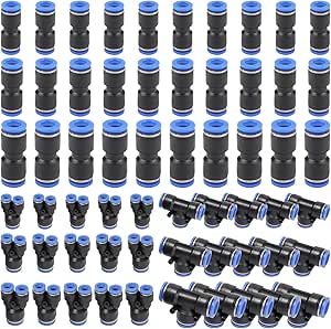 30 Stück Pneumatik Steckverbinder 6mm - Gerade Druckluft Verbinder Für PU Schläuche