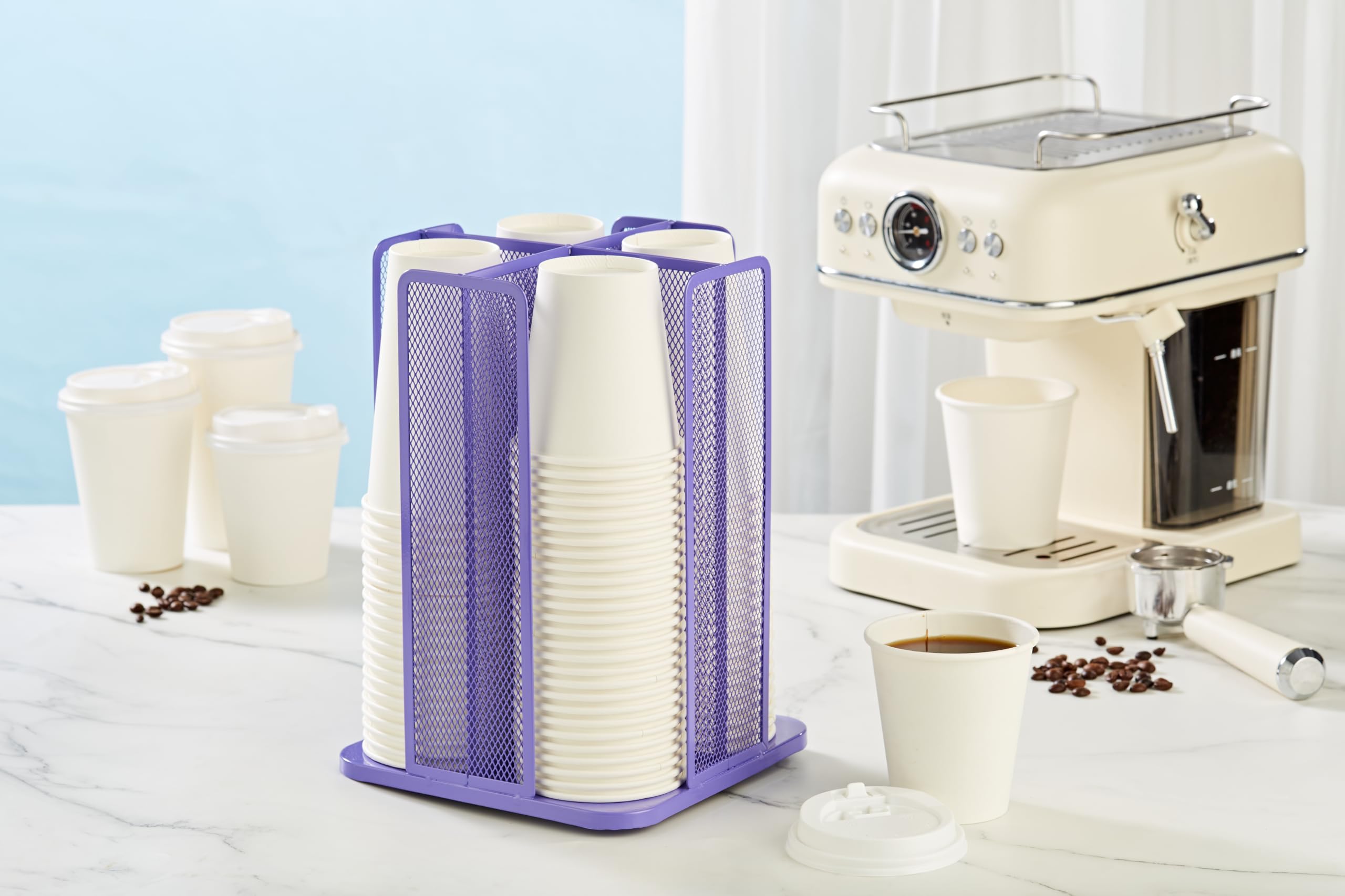 Tassen- & Deckelorganizer – 360° Drehbar, 4 Fächer, Für Becher Von 3 Bis 473 Ml