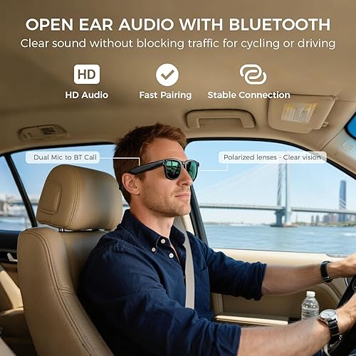 Miniatura 6 de Lentes inteligentes AI con cámara, gafas de cámara de grabación de video 1080P para hombres y mujeres, traducción en tiempo real, asistente de voz