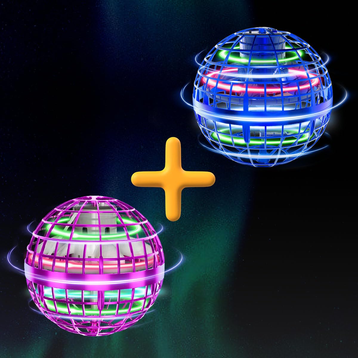 Tikduck 1 Pack Pink Flying Orb Ball, 1 Pack Blue Updated Flying Orb Ball, 2024 Cool Stuff Christmas Birthday Toy Gift, for Kids Age 6 7 8 9 10