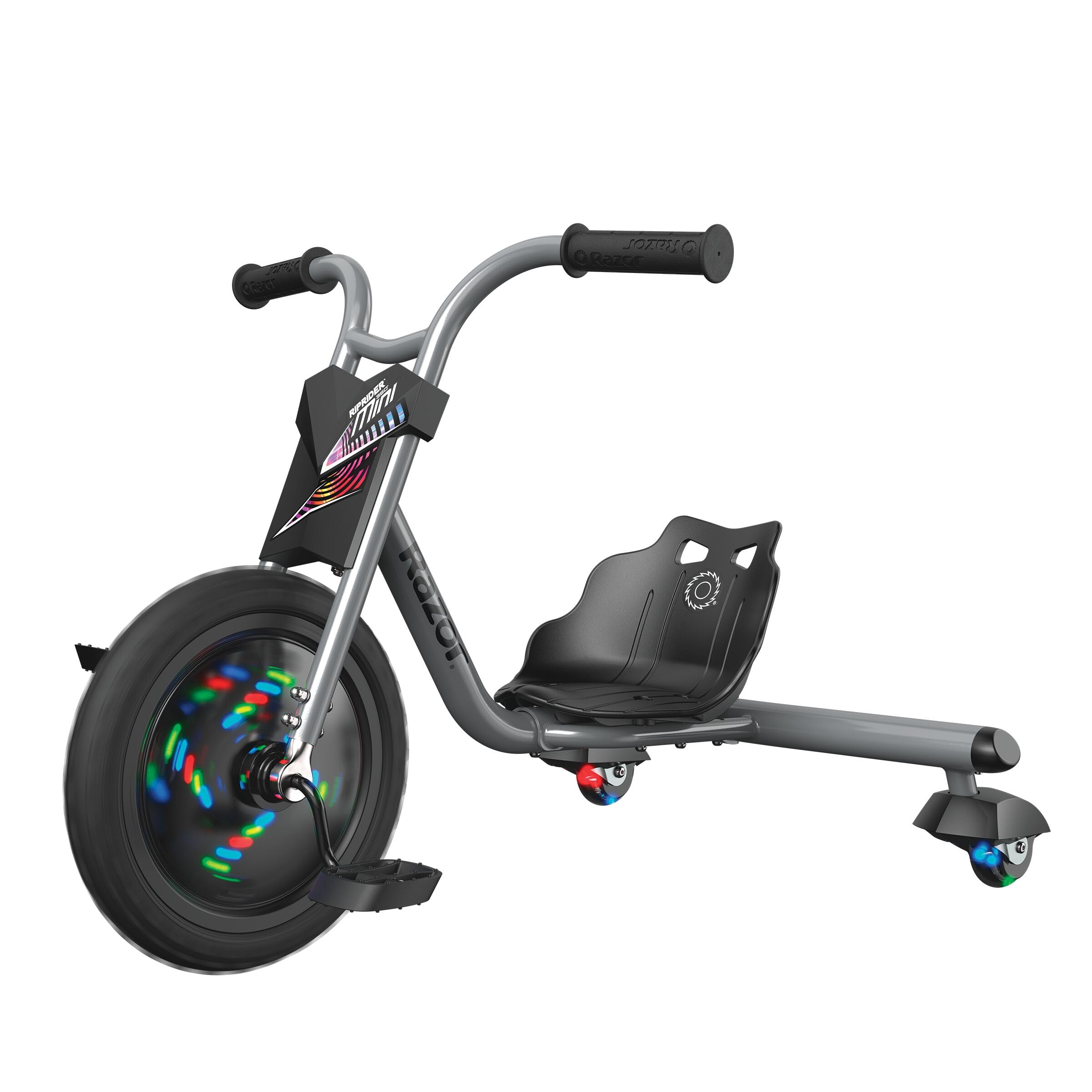 Razor RipRider 360 Mini Lightshow - 360 Degrees Spinning Caster Trike for Kids Ages 3+, Dual Inclined Rear Casters with Motion-Activated Multicolor Lights