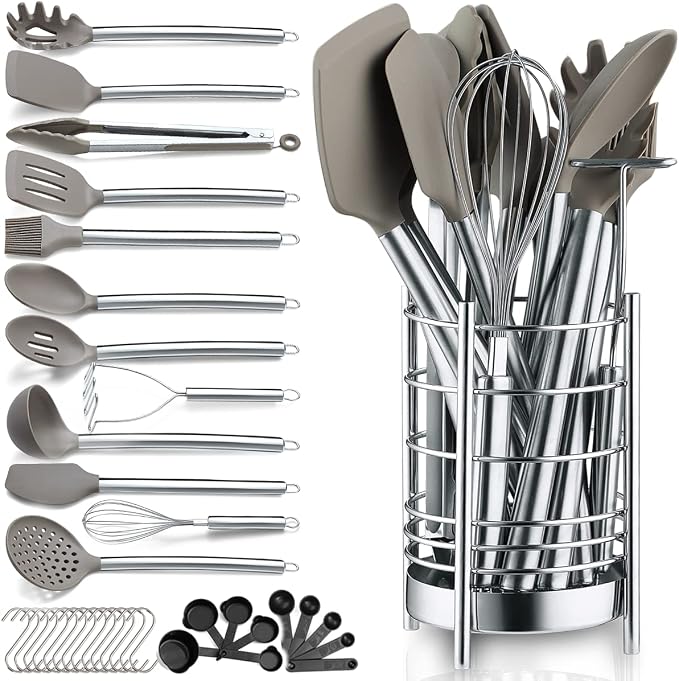 Berglander 38-Piece Non-Stick Silicone Cooking Utensils Set
