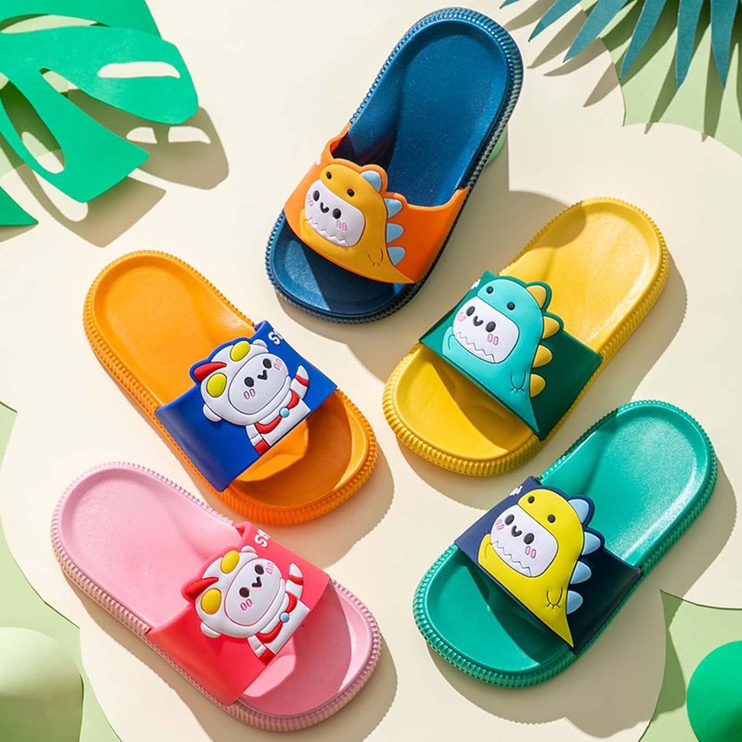 COMIOR Cartoon Dinosaur Boys Girls Non-Slip Home Bathing Beach Sandals Slippers Shoes : Clothing, Shoes & Jewelry