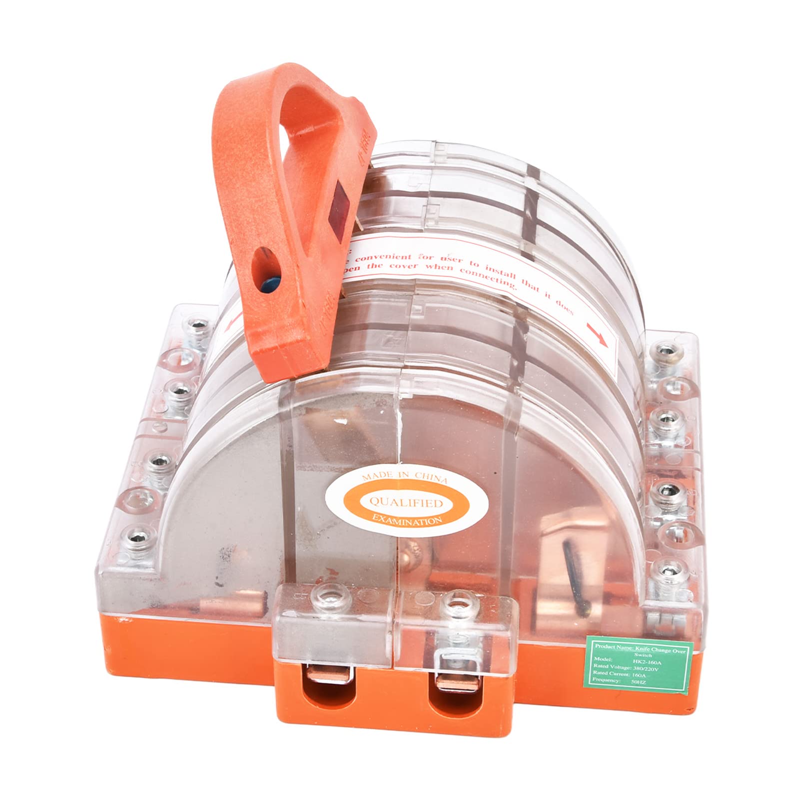 Generic Interruptor de Cuchilla 160A AC380V con Anillo de Sujeción, Orificio de Cableado Grande, Interruptor de Generador de Reserva