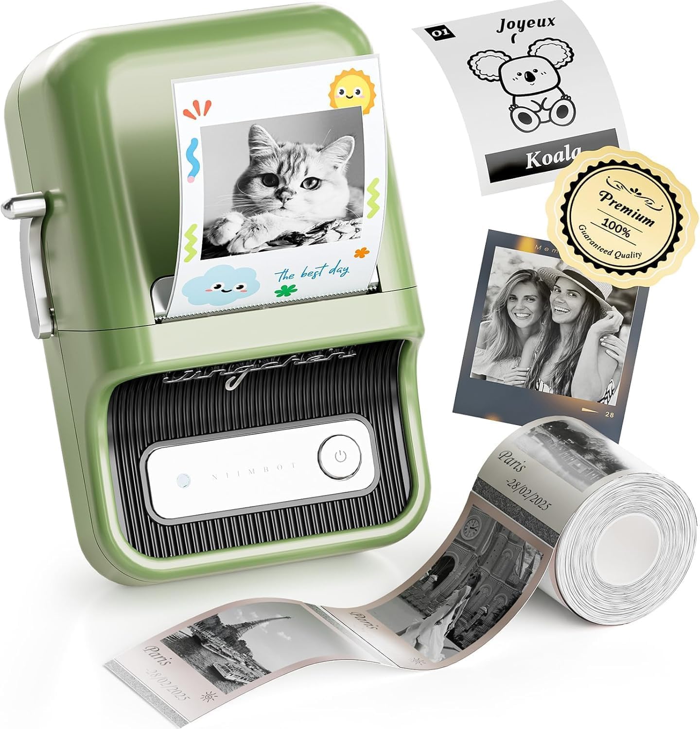 NIIMBOT Etiquetadora B21 Pro,Impresora de Etiquetas HD 300DPI-Verde