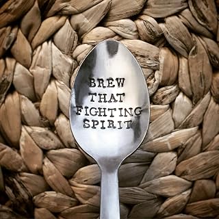 BREW THAT FIGHTING SPIRIT valentine’s day teaspoon lockdown pandemic virus recovery get well soon gift for girlfriend boyfriend wife husband fiancé fiancee sister brother mum dad friend best friend