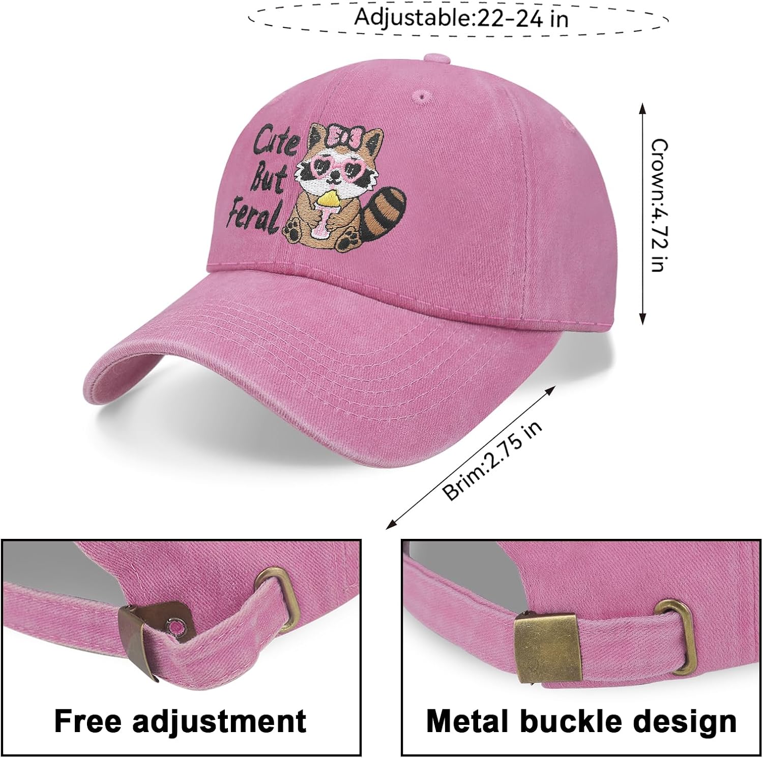 Funny Hats for Men Women, Funny Gifts Embroidered Letters Adjustable Cotton Baseball Cap - Image 3