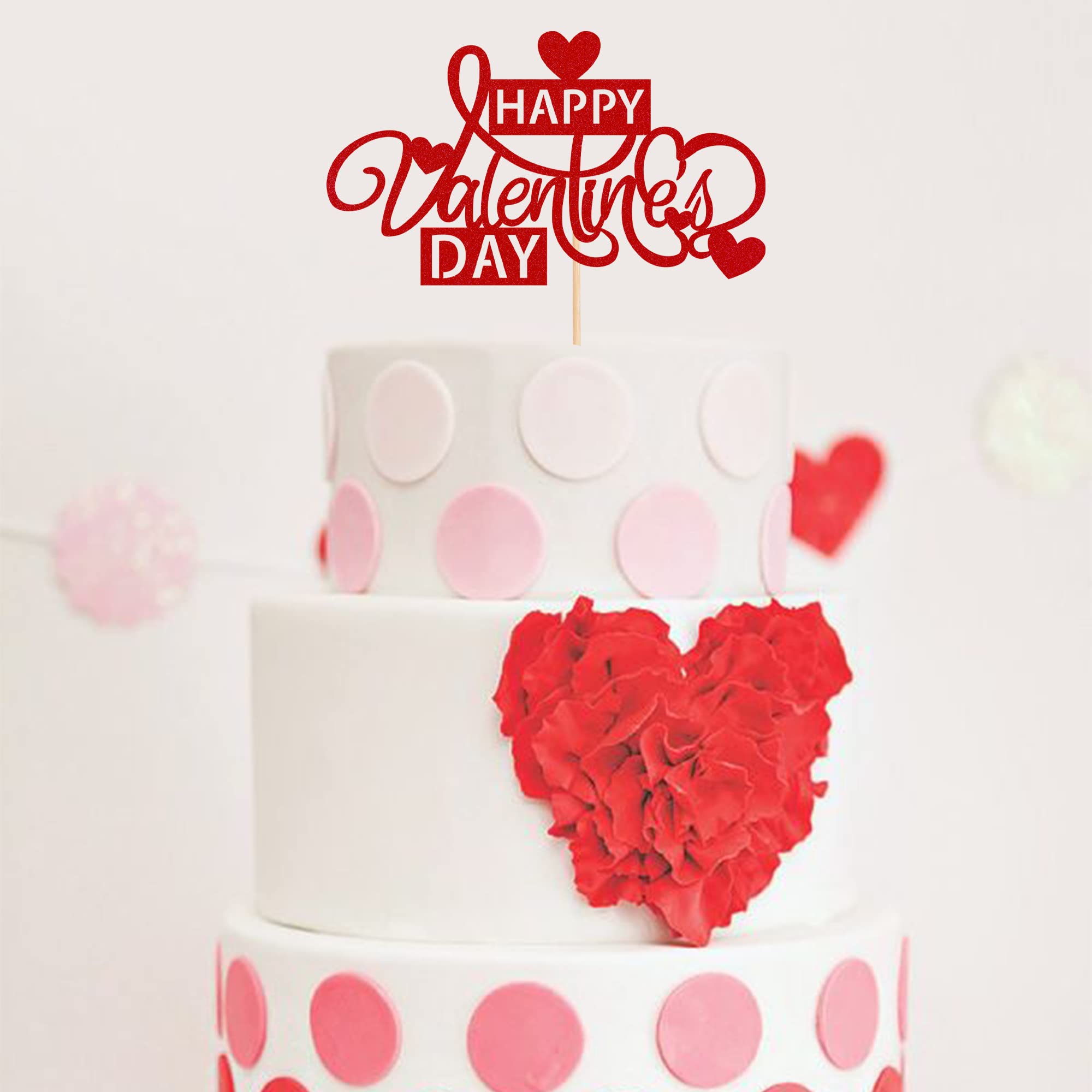 24 Decorazioni Per Torte San Valentino - Topper Con Glitter A Forma Di Labbra E Cuori - Stuzzicadenti Per Cupcake Con Bastoncino Di Bambù - 5
