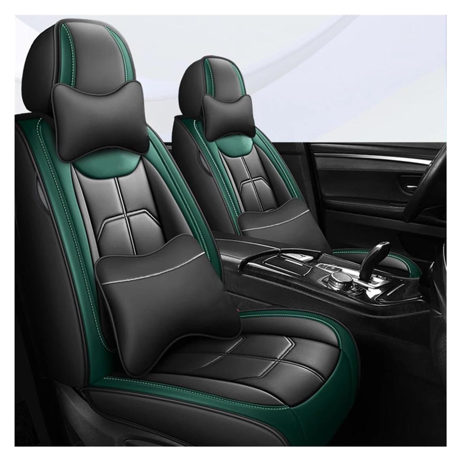 Housse De Siège De Voiture, Accessoires De Voiture Pour TOYOTA, Corolla, Camry, RAV4, CHR, Highlander, Land Cuirser Imperméable Protege Siege Voiture Housses ( Couleur : Black Green 5 Seat , Taille :