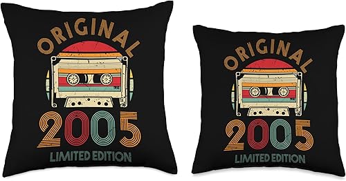 Miniatura 3 de Retro Limited Edition 2005 Cassette Tape 19th Birthday Throw Pillow
