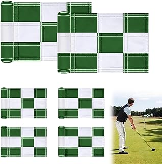 6 Pcs Checkered Golf Flags 8x6 Inch – 420D Nylon Portable Training Target Flag with Tube Insert...