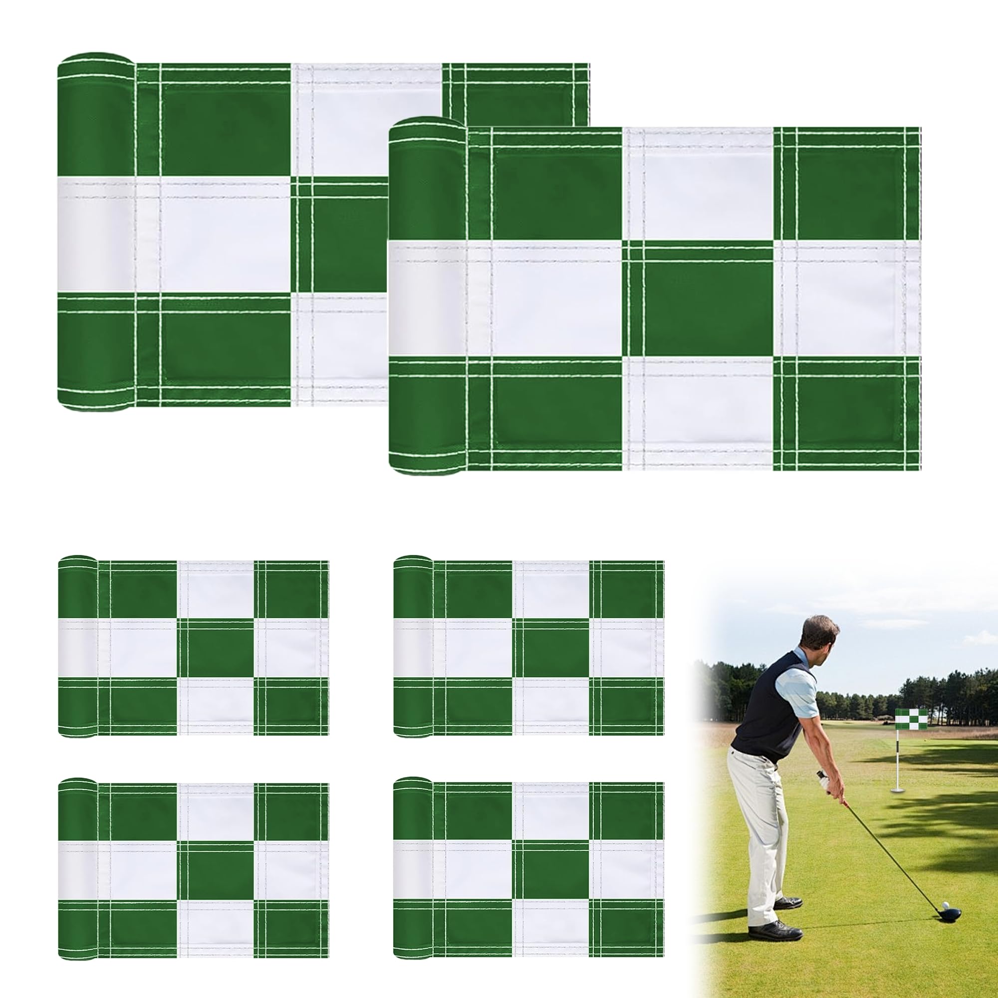 Amazon.com : 6 Pcs Checkered Golf Flags 8x6 Inch – 420D Nylon