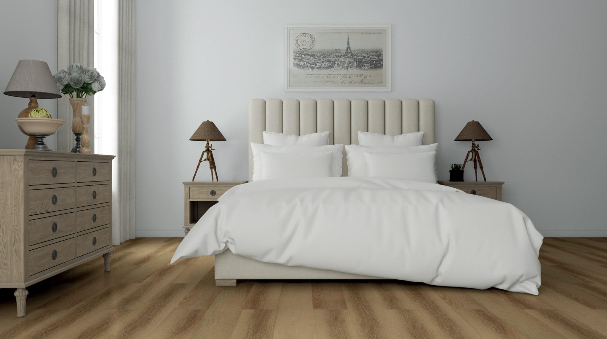 PARQUETCOLLECTION - Pavimento SPC 7mm LUXURY S01001 "Acquamarina" - Incastro Uniclic - AC5/Kl.41 - Strato usura 0,55mm - Tappetino Integrato - Impermeabile - Ideale Bagno e Cucina - [1 box - 1,756m²]