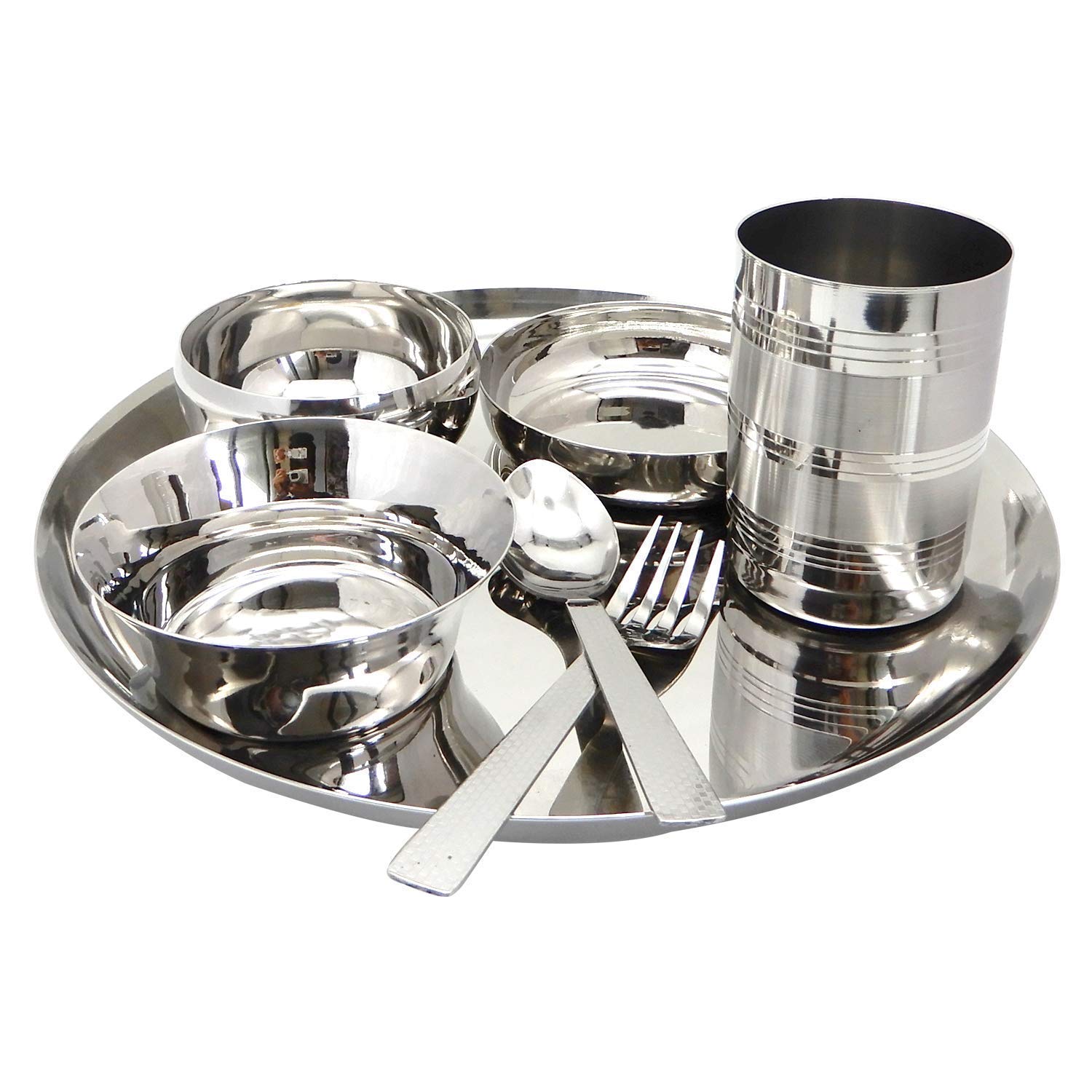 Assiette Thali en acier inoxydable de qualité supérieure 28 cm