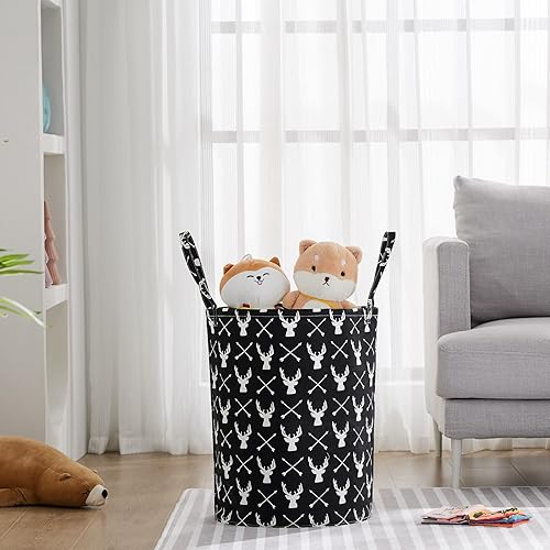 Miniatura 3 de Cesta de almacenamiento grande para niñas y niños, cesta de lavandería plegable con asas largas, contenedores de juguetes para guardería, decoración