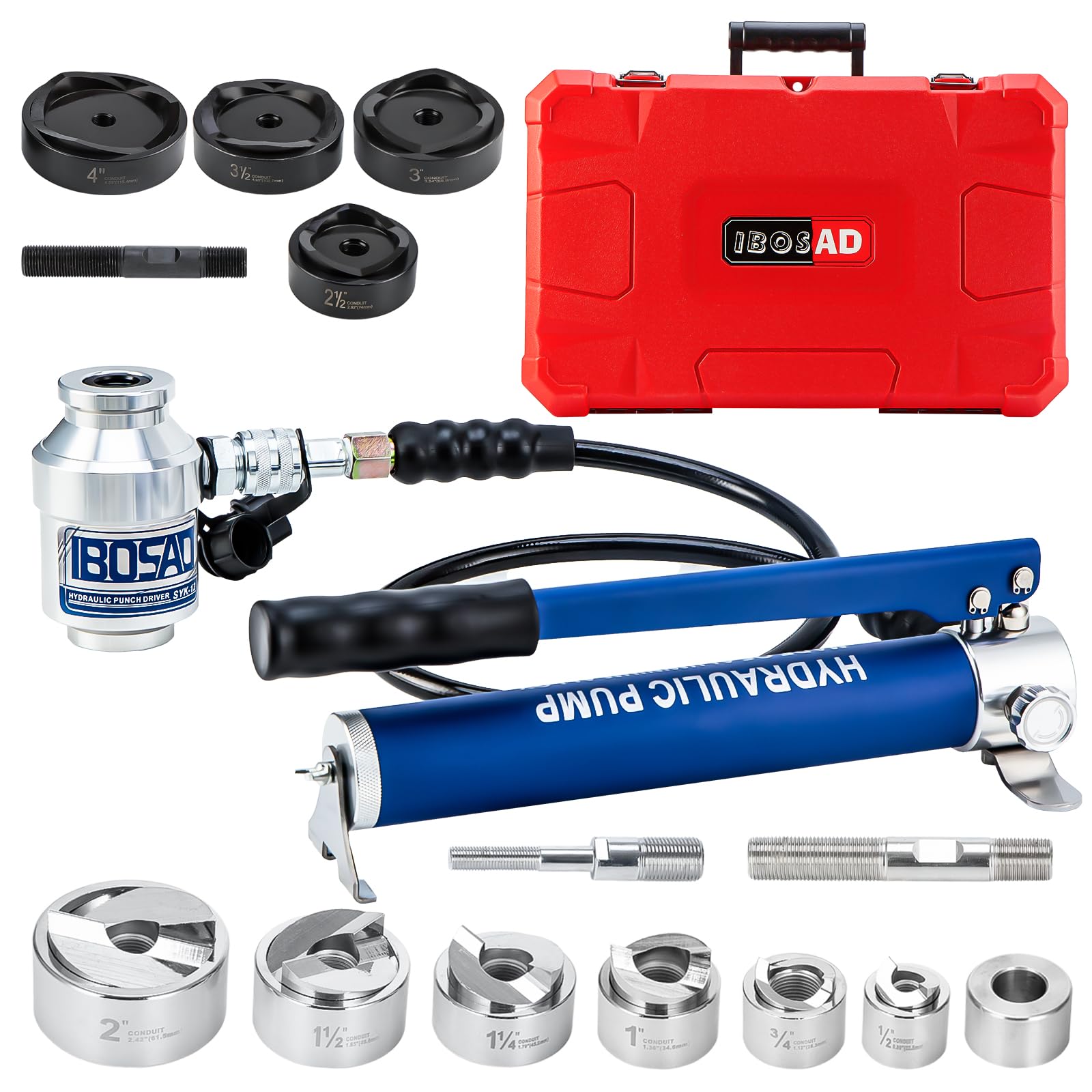 IBOSAD Knockout Punch Kit - Conduit Hole Cutter -8