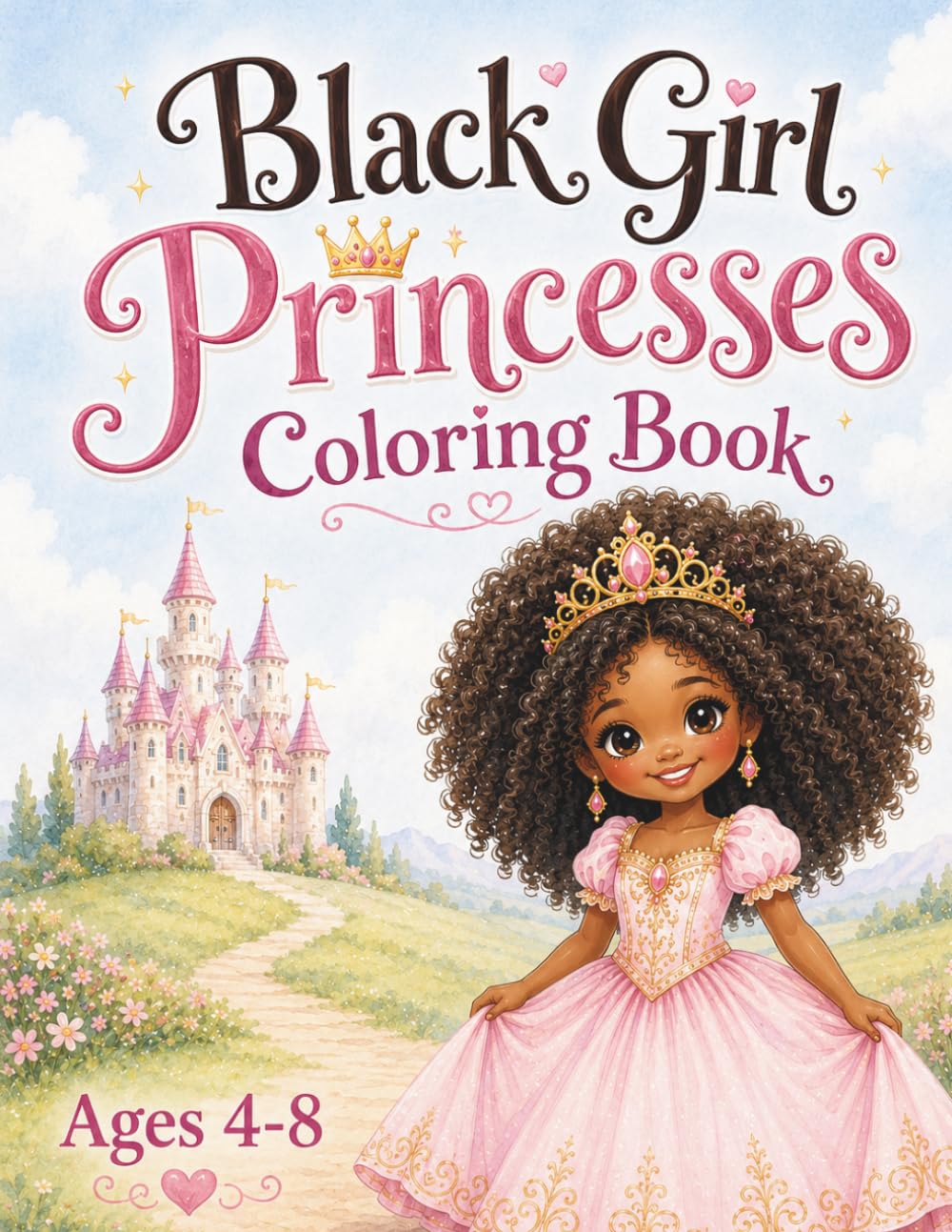 Black Girl Princesses Coloring Book: A Magical Coloring Journey for Every Little Black Princess | Ages 4-8