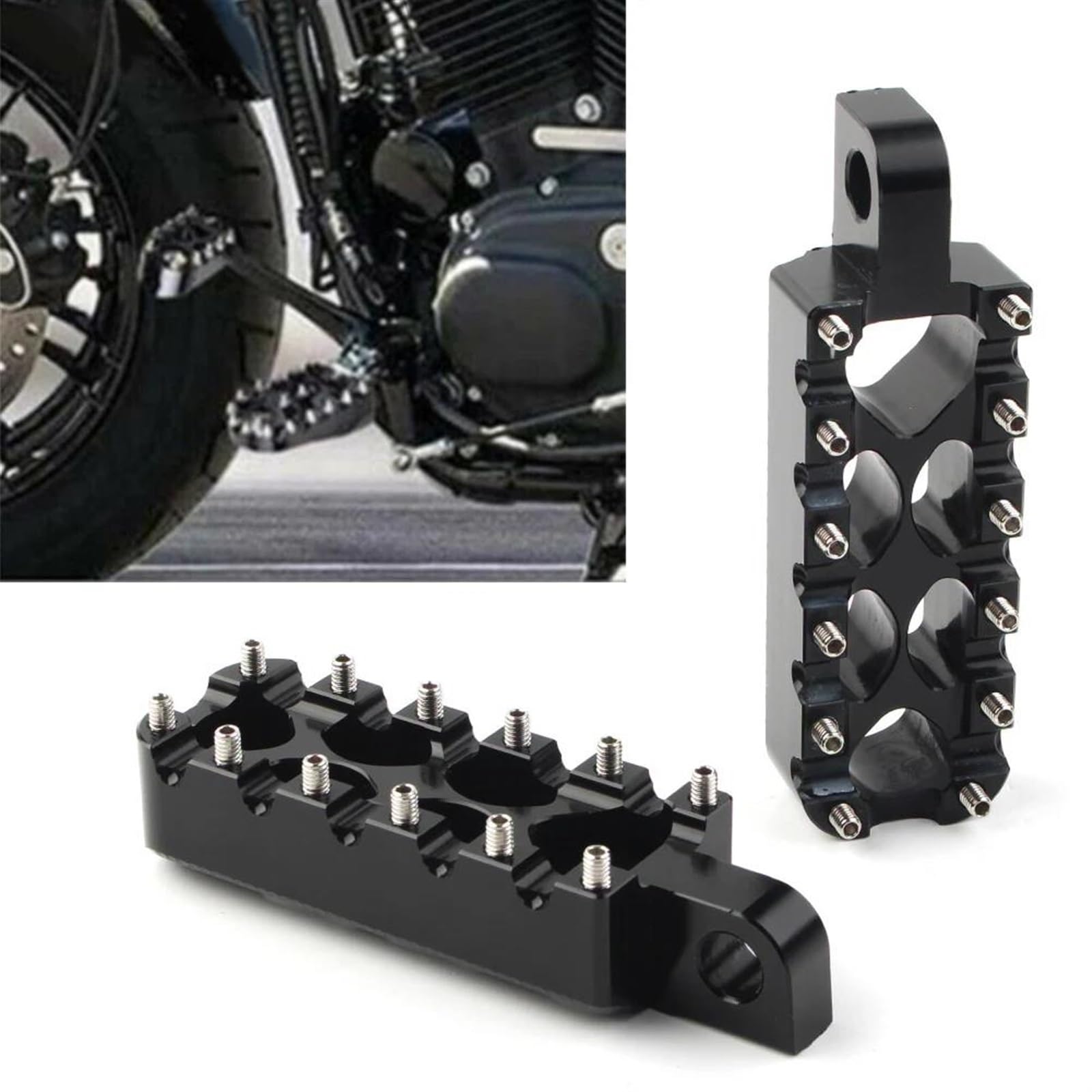 Estriberas Traseras Motocicleta Para HAR&LEY Dyna Wide Glide FXDWG FXDB FXDF FXDL Accesorios Motocicleta 1 Par Pedales Reposapiés Negros Estriberas Motocicleta