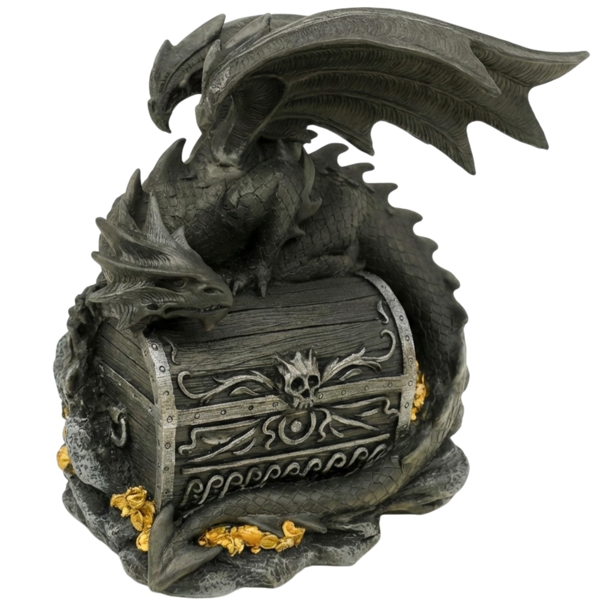 Kremers Schatzkiste Multicolor Xxl Money Box - Dragon Guard 21 Cm Polyresin Piggy Bank - Treasure Chest - Savings Bank - Large Money Saving Box