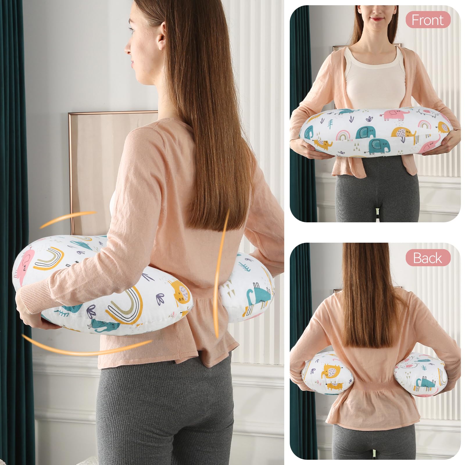 Labtec Coussin d'allaitement Bébé, Oreiller d'allaitement, Coussin pour Alimentation au Biberon, Housse de Coussin Amovible 100% Coton