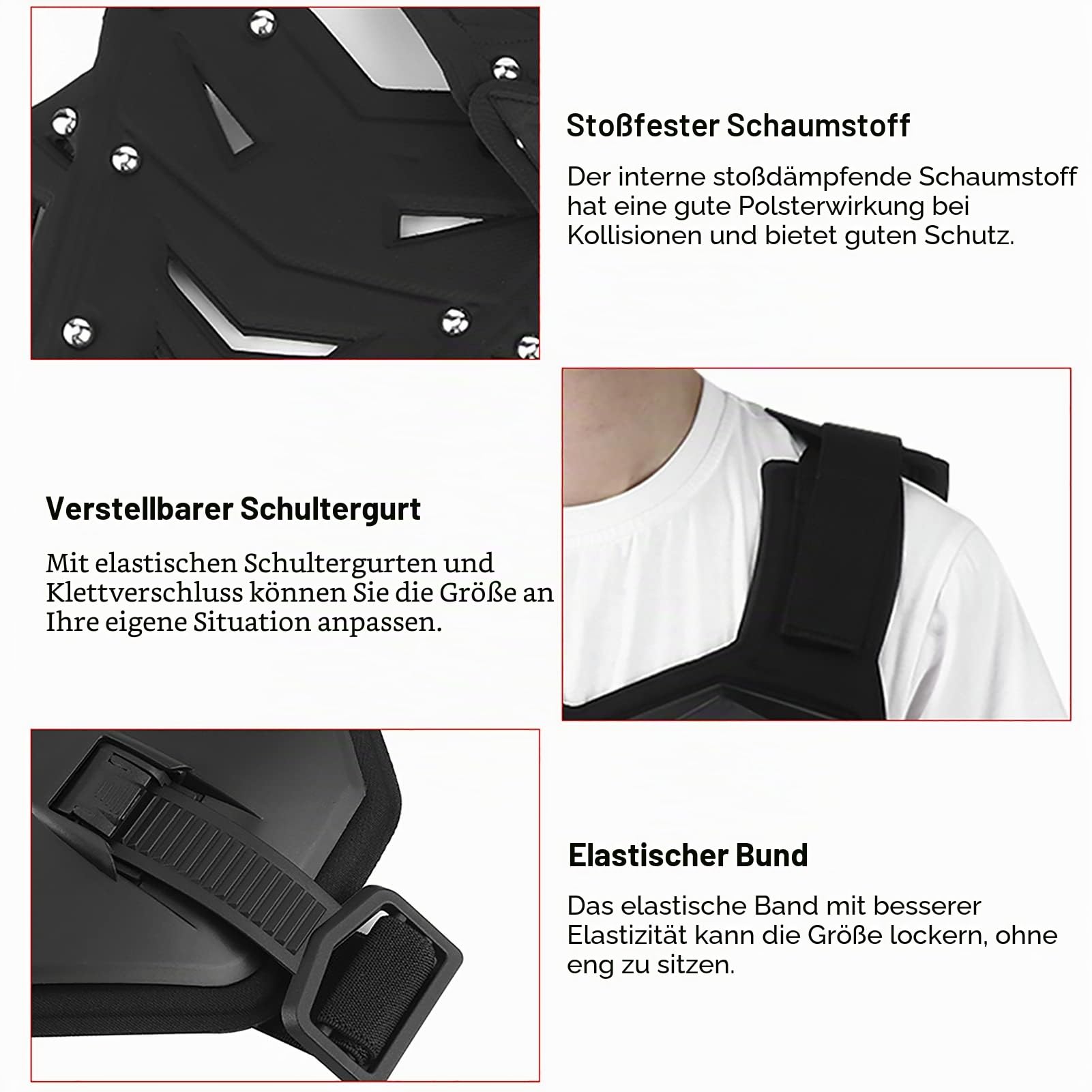 Jiawu Motorrad-Körperschutzweste, Dirt-Bike-Ausrüstung, Brustschutz, Motocross-Ausrüstung, Motorrad-Brust-Rückenschutz für Herren, Mountainbike-Schutzausrüstung, Rennen,