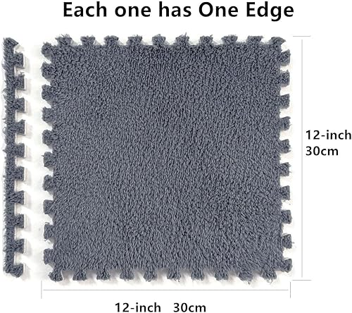 Miniatura 2 de 12 piezas de azulejos de espuma entrelazados de 12 x 12 pulgadas, 12 pies cuadrados, tapetes protectores para niños, alfombras protectoras para