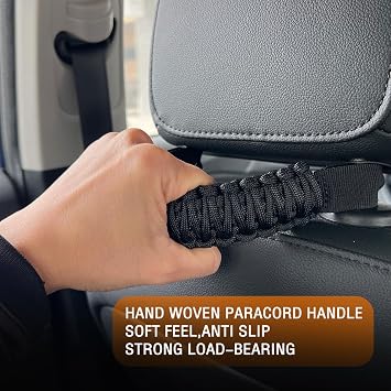 ROMASO Headrest Grab Handles Universal Back Seat Grab Handles,Passenger Support Handles for Jeep Wrangler Gladiator Ford Bronco Toyota Tacoma Tundra,Trucks,SUV,Cars,2Pack (Black)